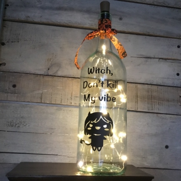 Handmade- Witch Vibe logo lighted wine bottle - Picture 8 of 10